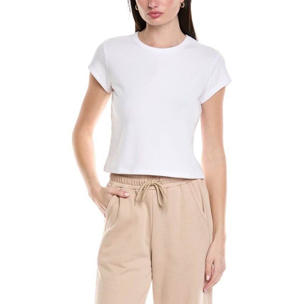 Knit Riot Womens  Core Rib T-Shirt, White